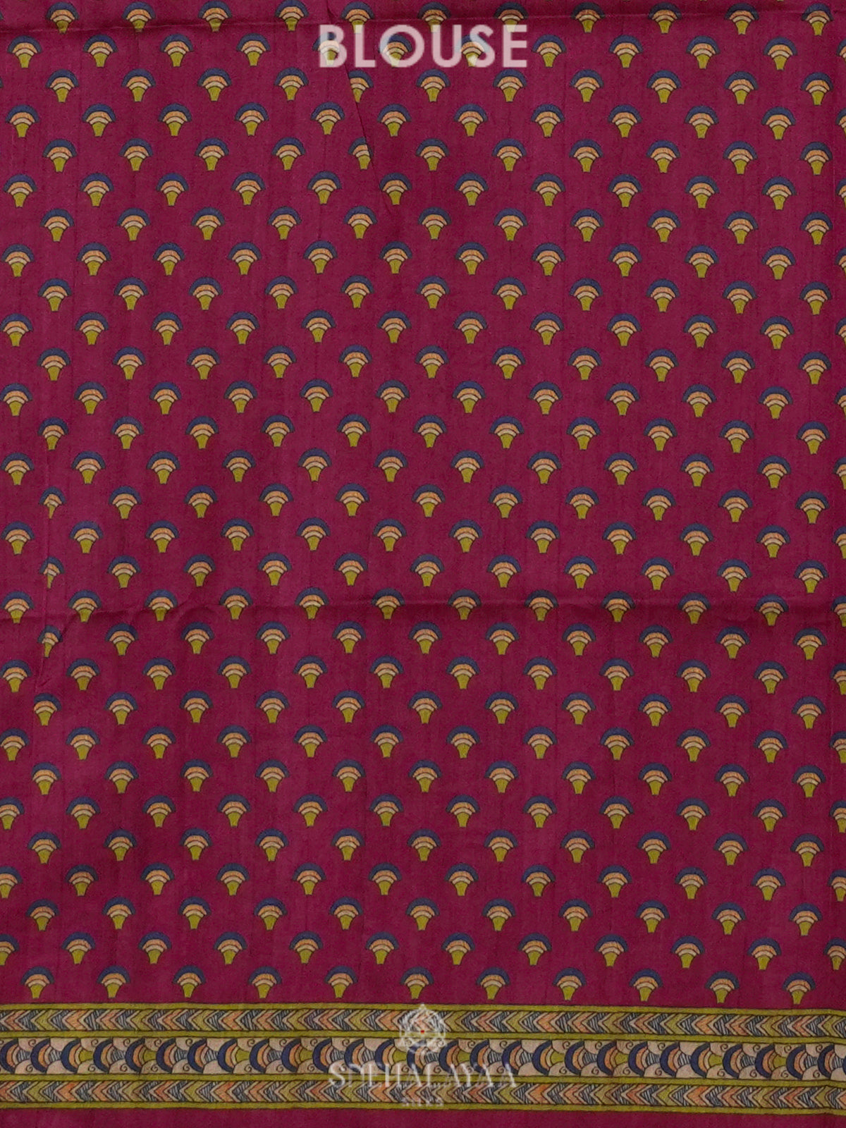 Magenta Pink Printed Madhubani Saree