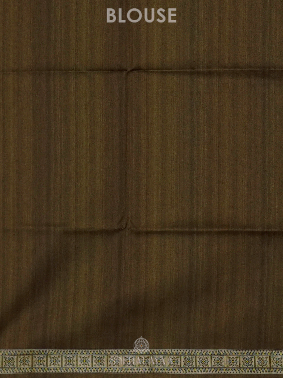 Olive Green Printed Madhubani Saree