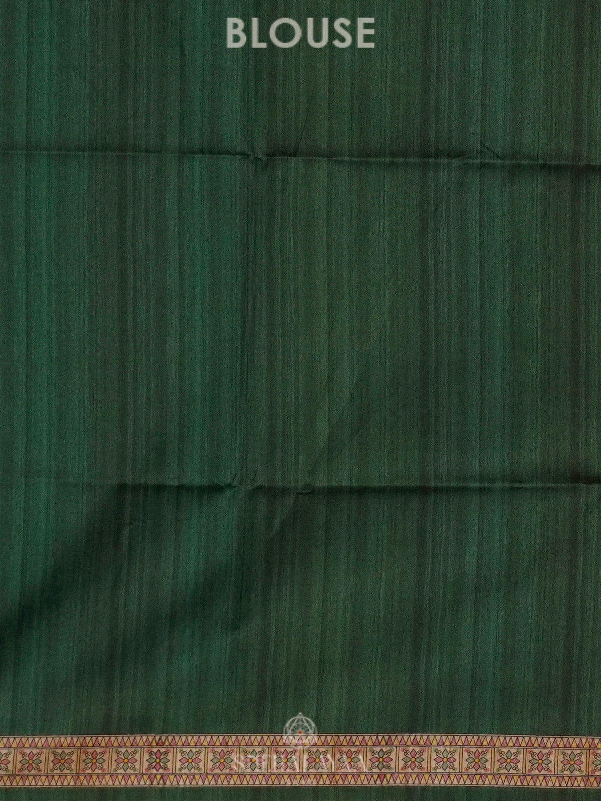 Forest Green Printed Madhubani Saree
