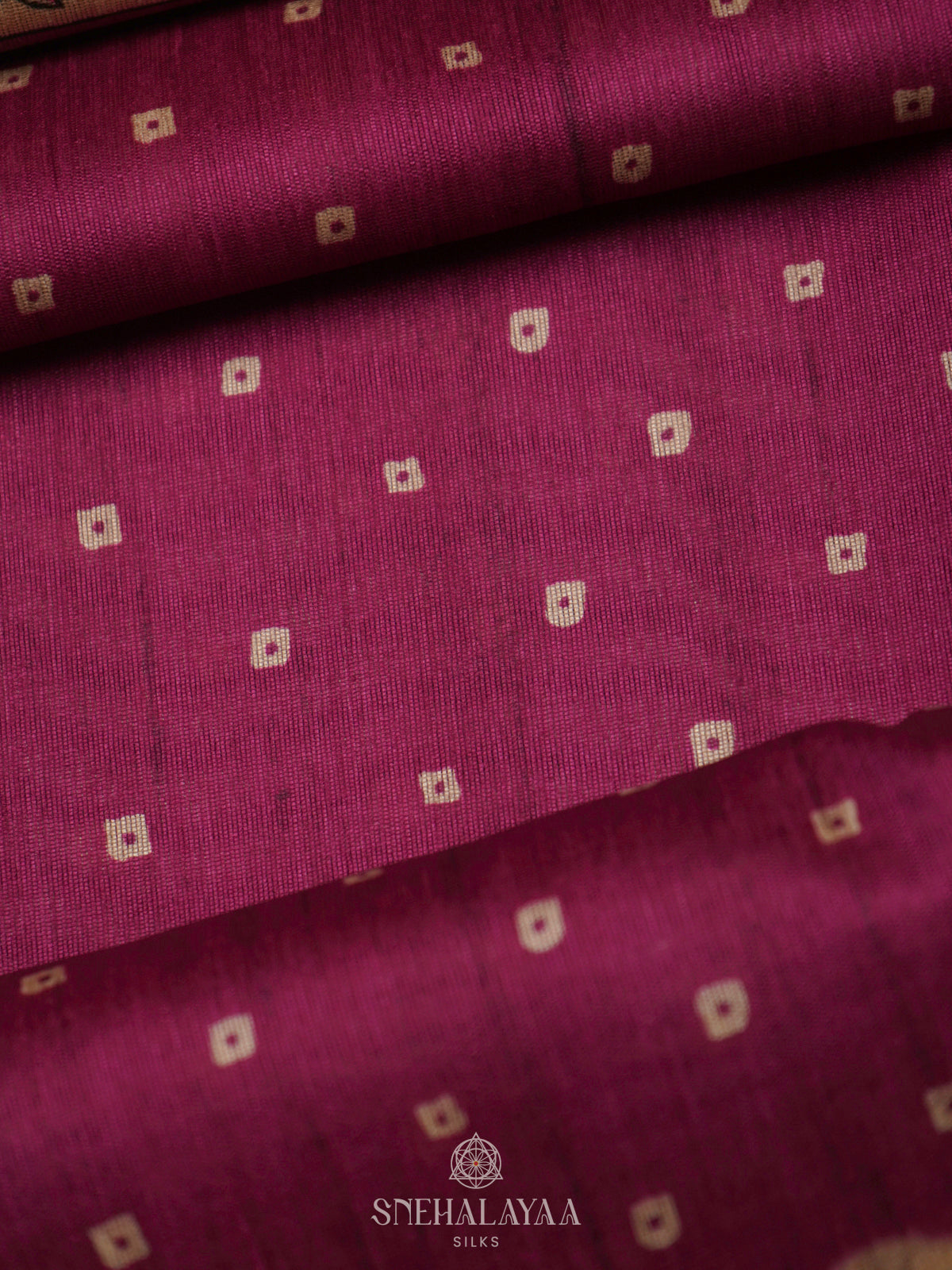 Magenta Printed Madhubani Saree
