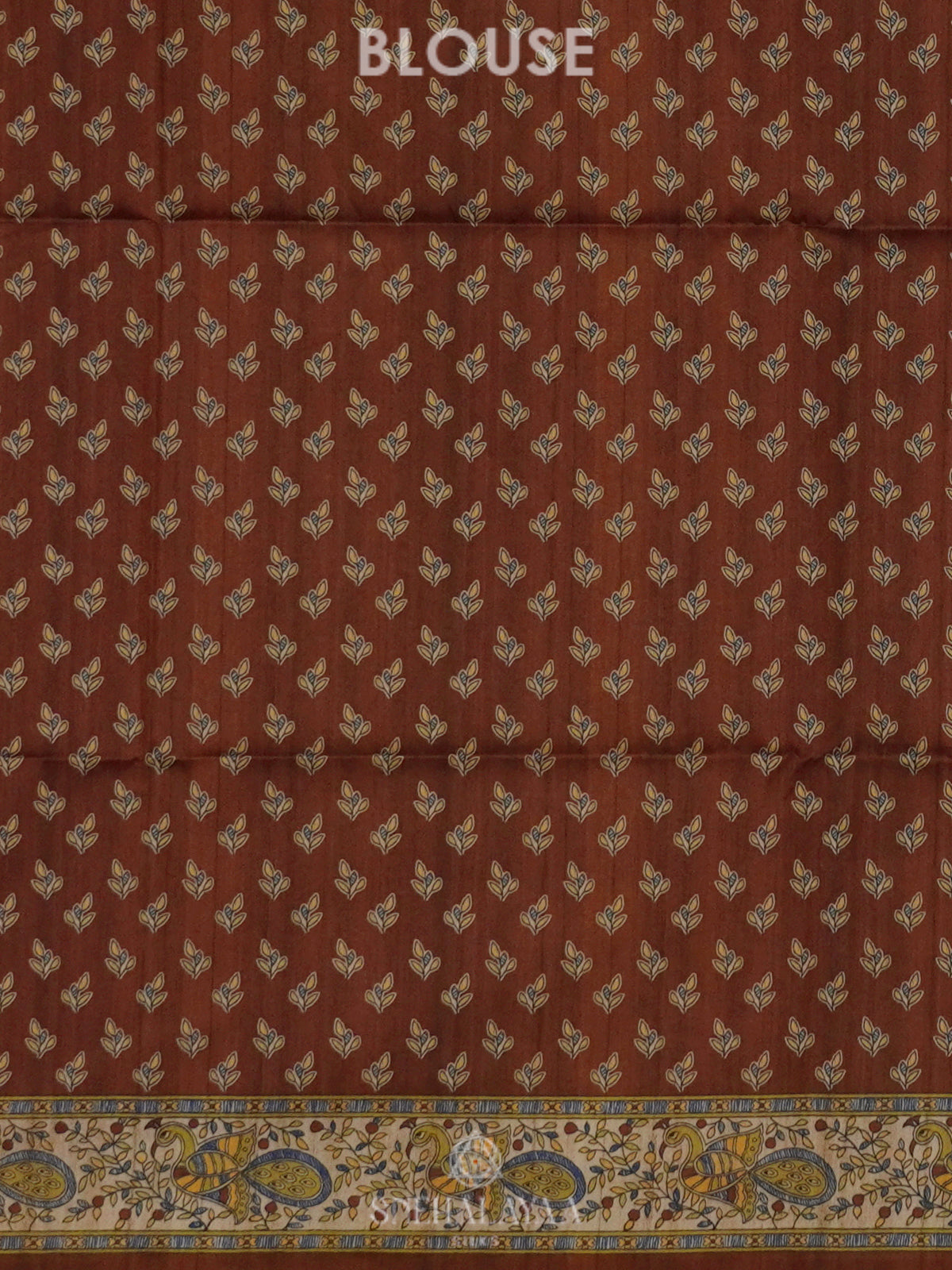 Coffee Brown Printed Madhubani Saree