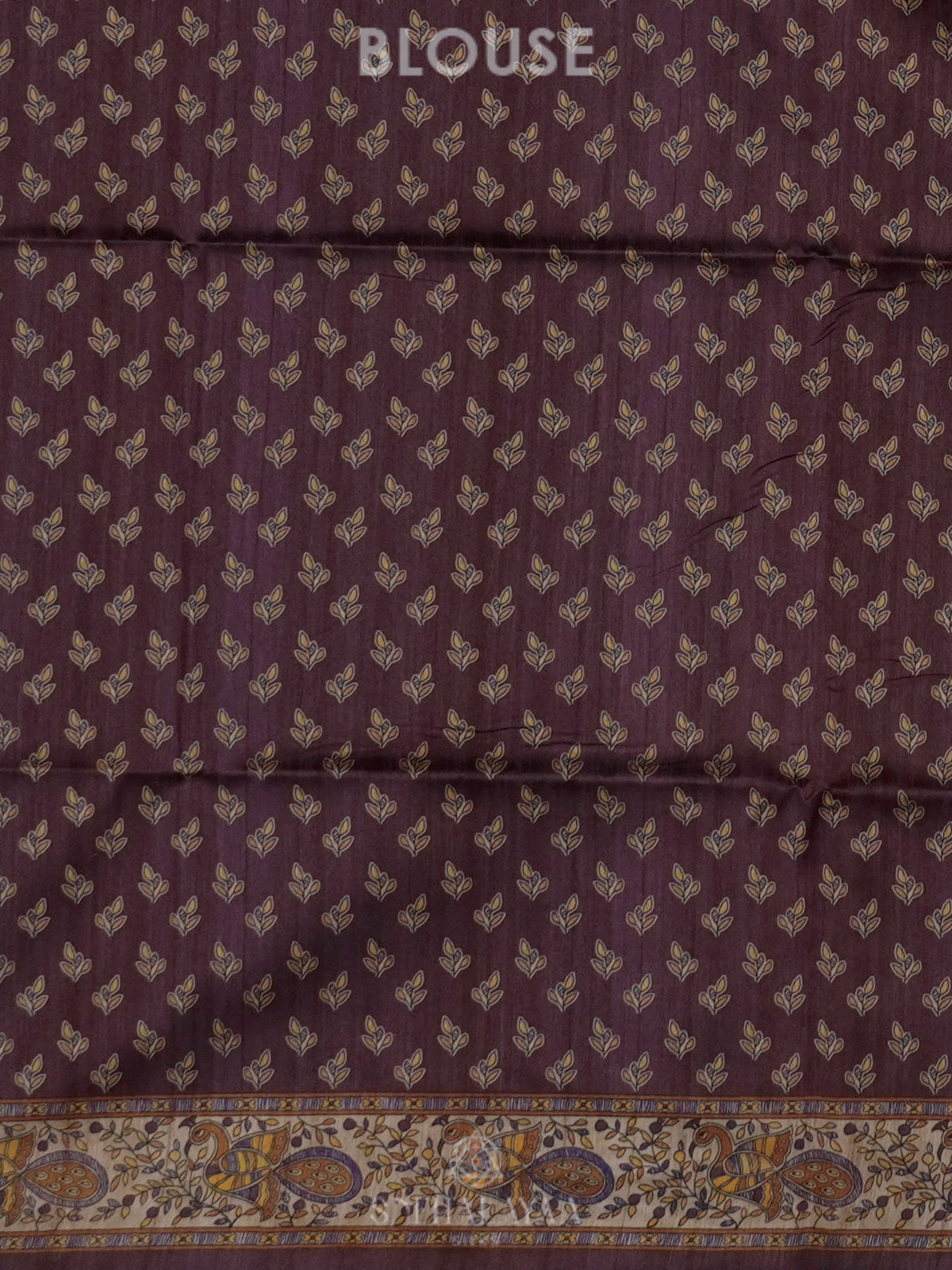 Purple Printed Madhubani Saree