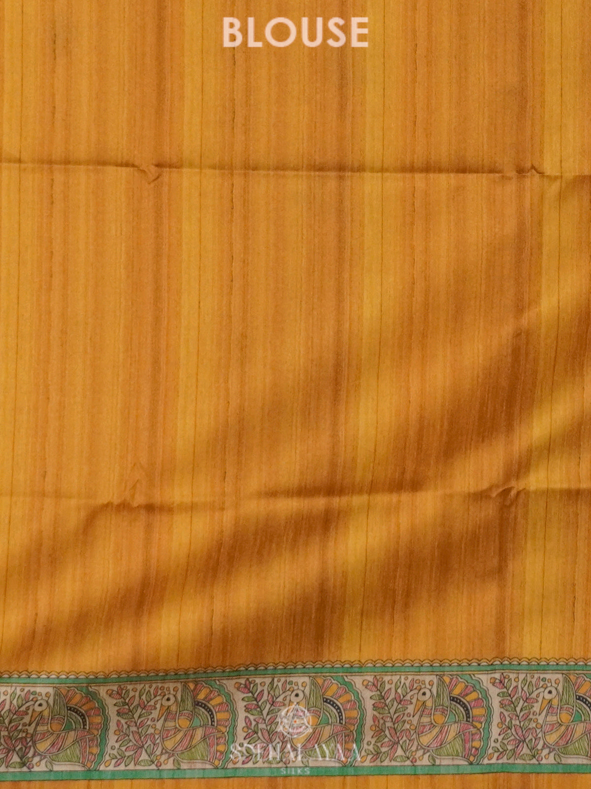 Beige with Yellow Border Printed Madhubani Saree