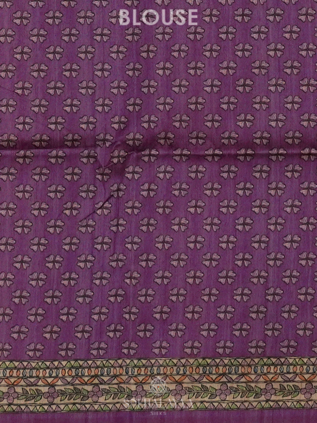 Purple Printed Madhubani Saree