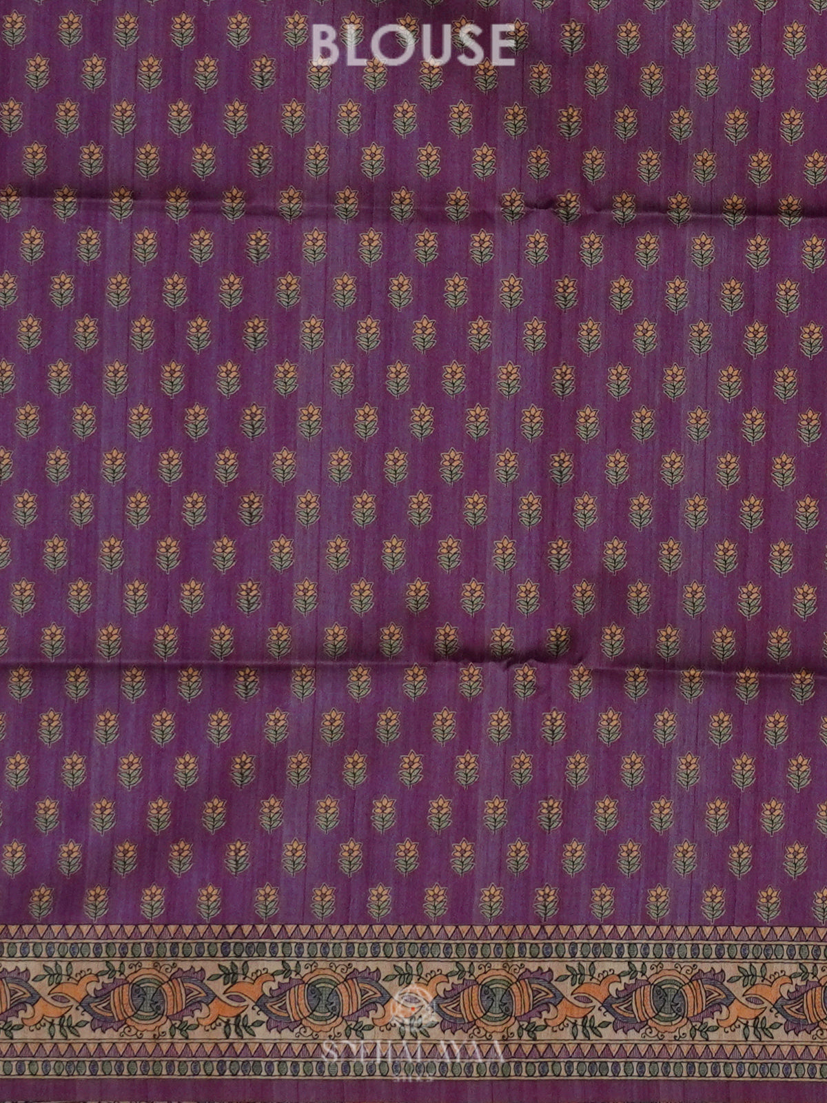 Purple Printed Madhubani Saree