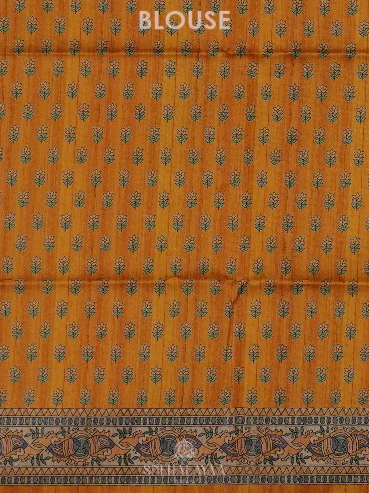 Orange Printed Madhubani Saree