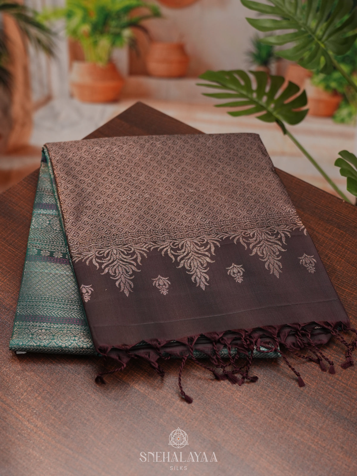 Peacock Blue Soft Silk Saree