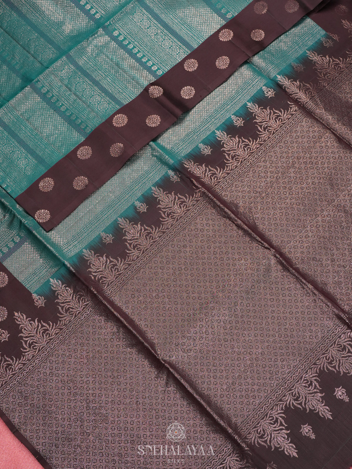 Peacock Blue Soft Silk Saree