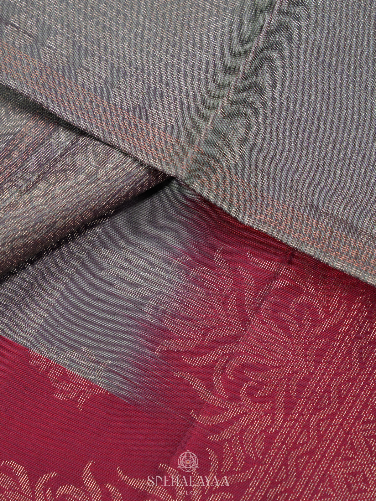 Grey Soft Silk Saree
