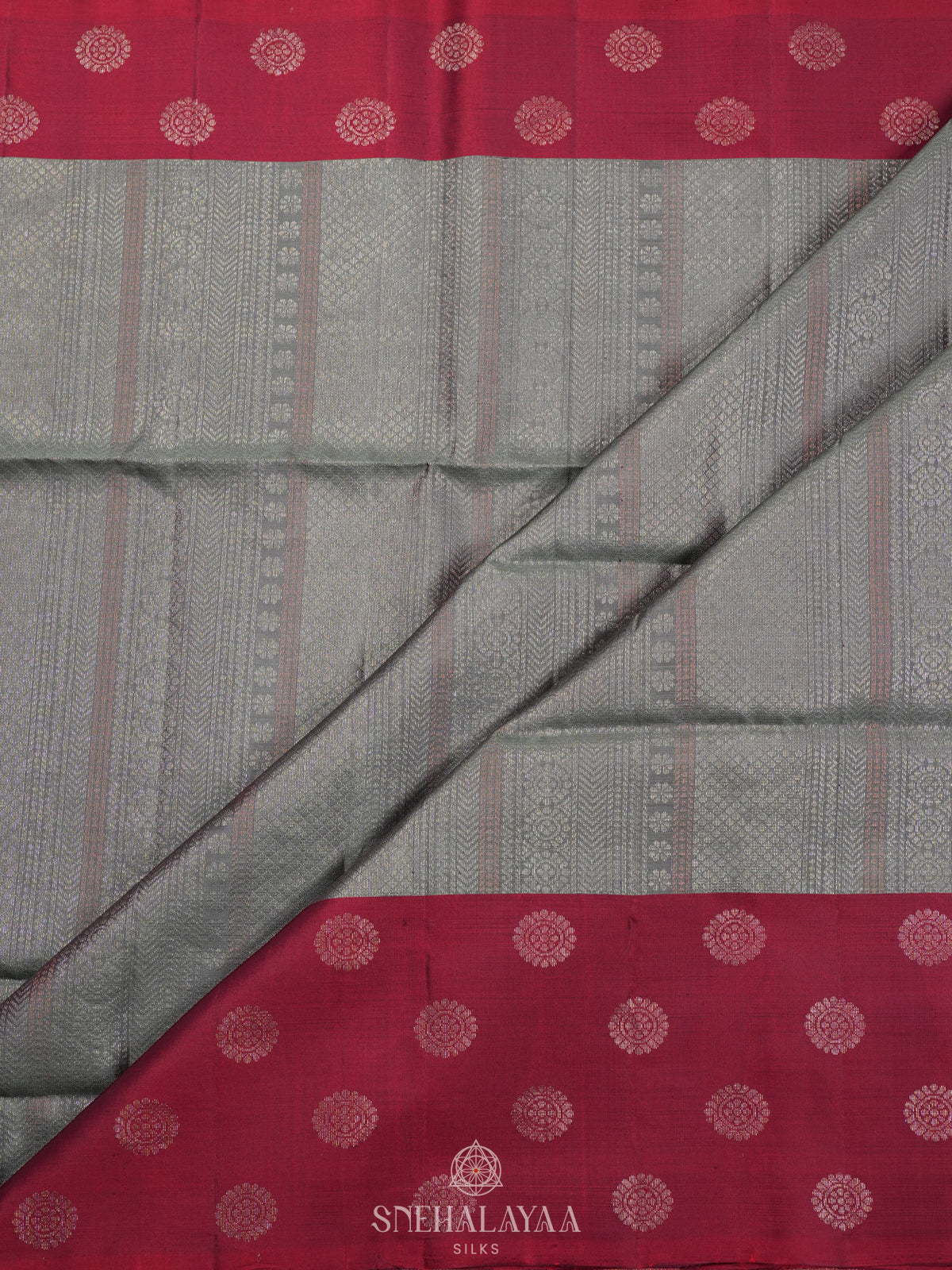 Grey Soft Silk Saree