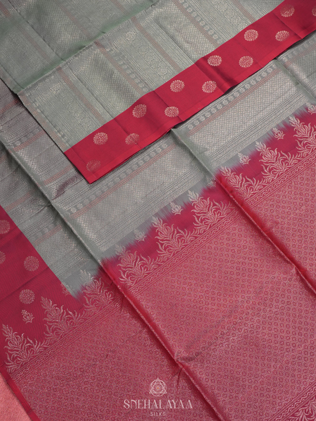 Grey Soft Silk Saree