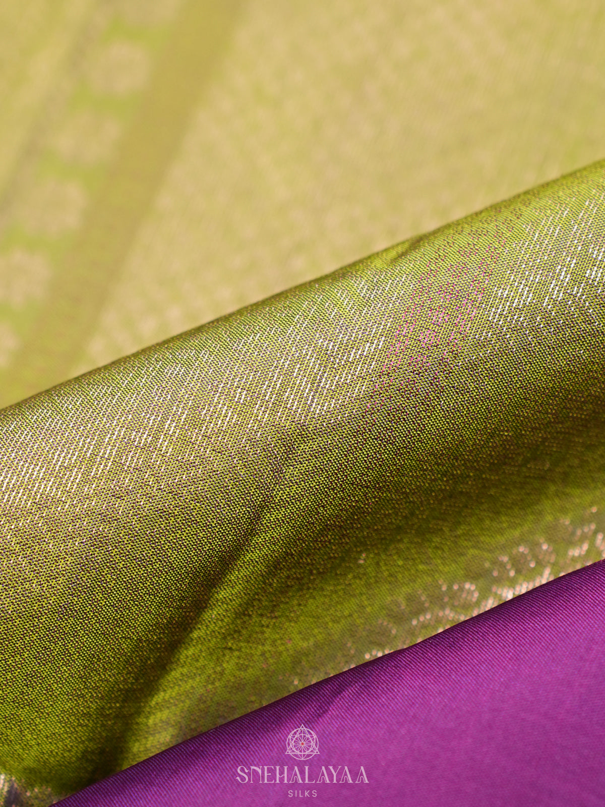 Lime Green Soft Silk Saree
