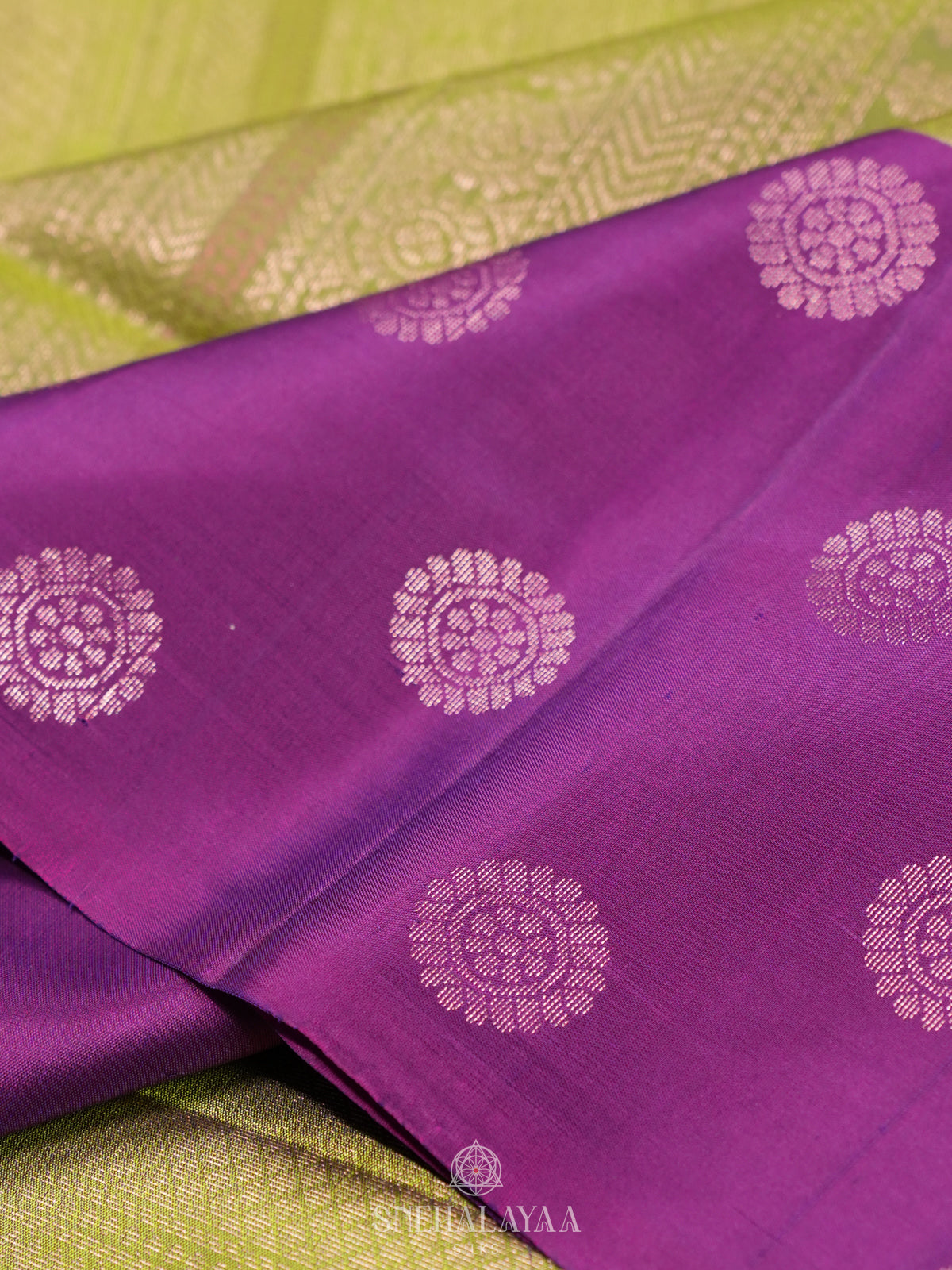 Lime Green Soft Silk Saree
