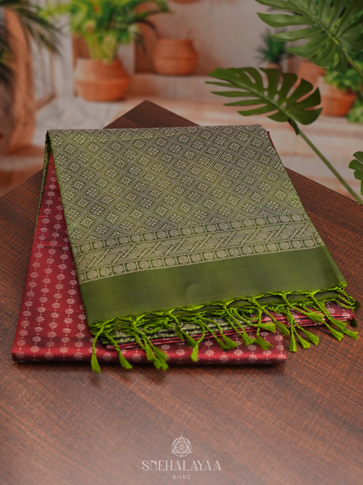 Maroon Soft Silk Saree