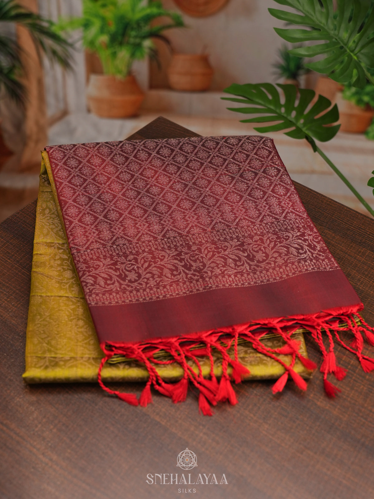 Lime Green Soft Silk Saree