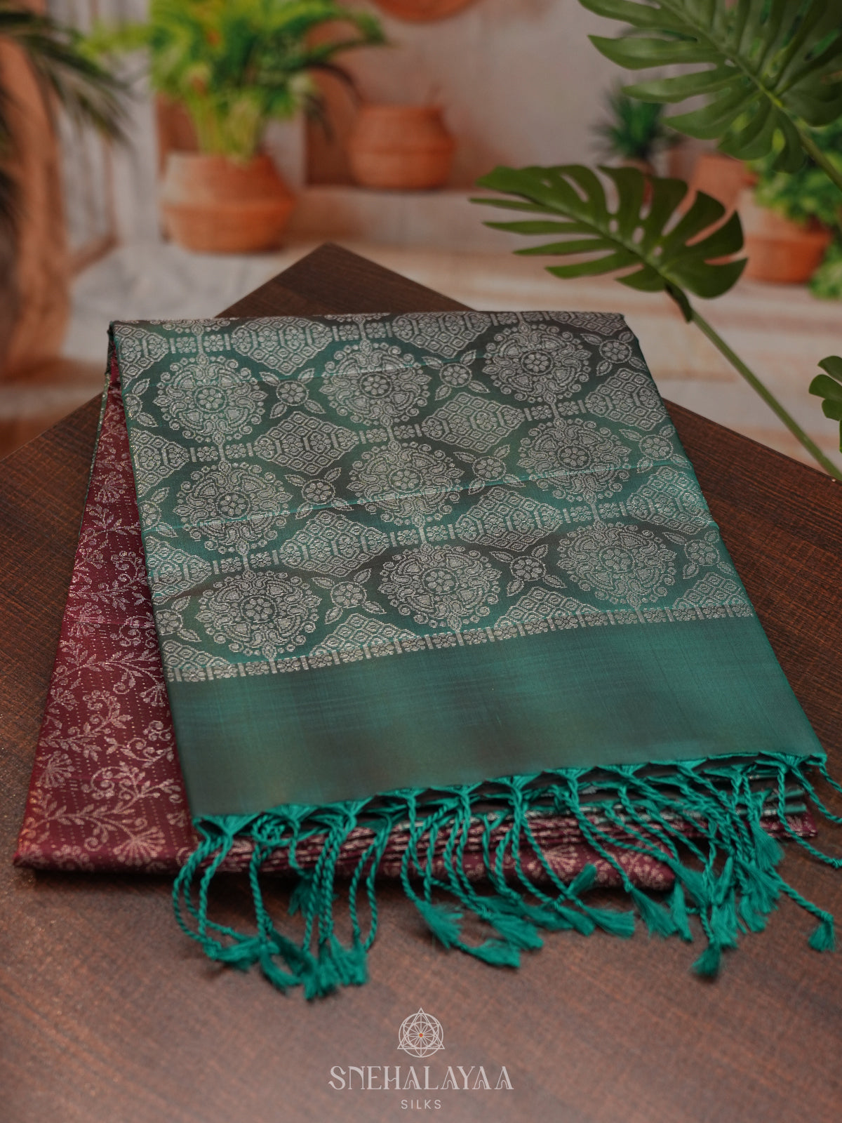 Burgundy Soft Silk Saree