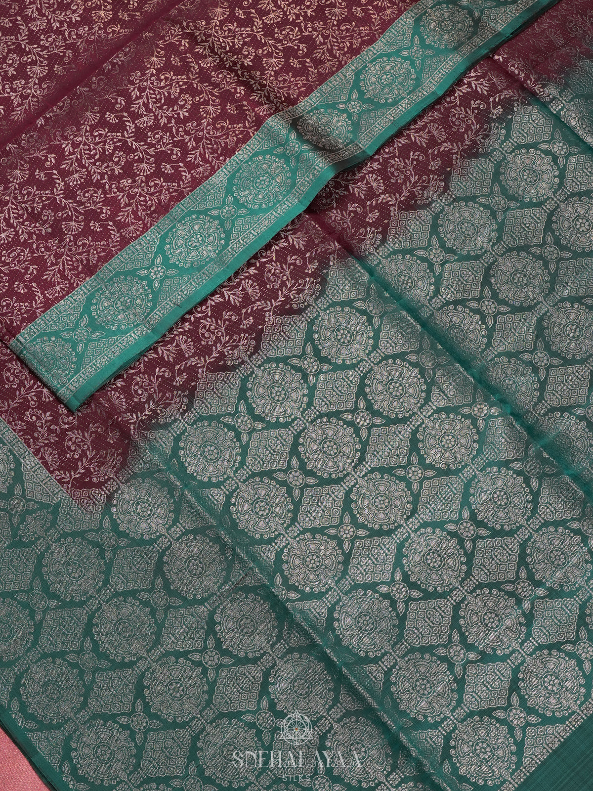Burgundy Soft Silk Saree