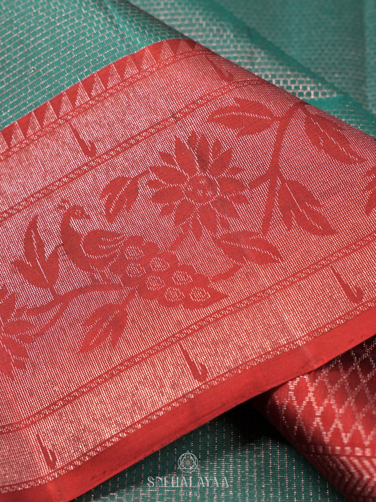 Teal Green Soft Silk Saree