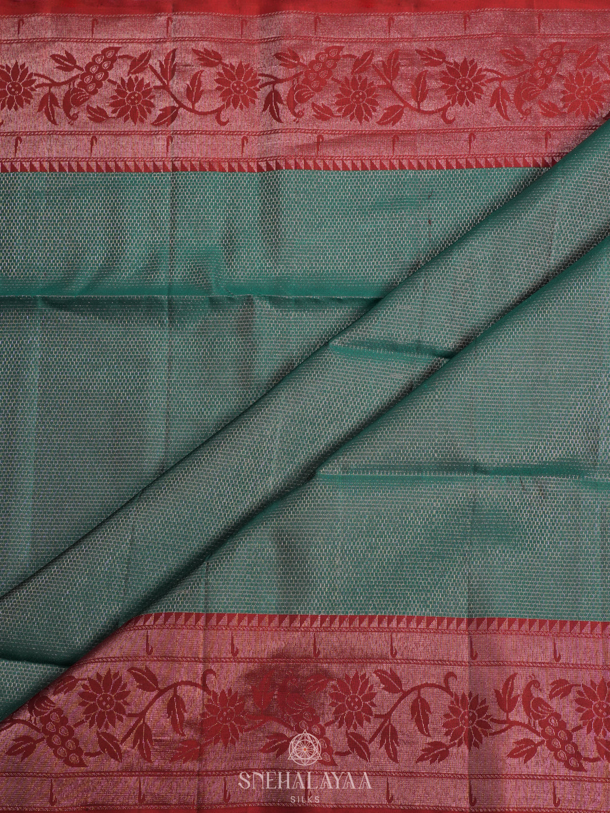 Teal Green Soft Silk Saree