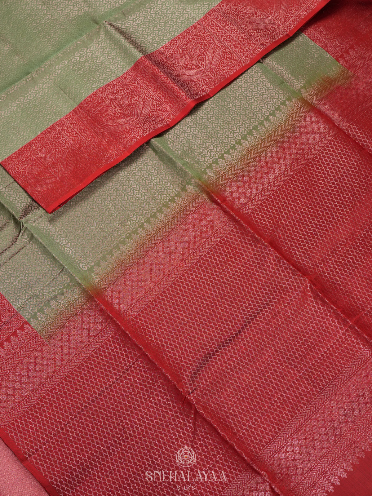 Pale Green Soft Silk Saree
