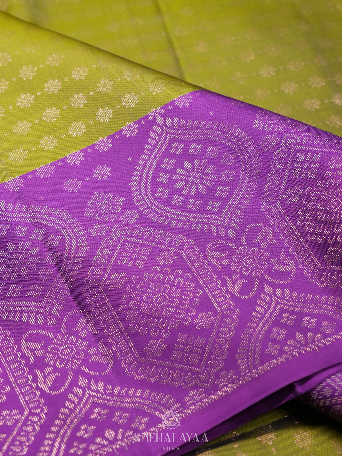 Lime Green Soft Silk Saree
