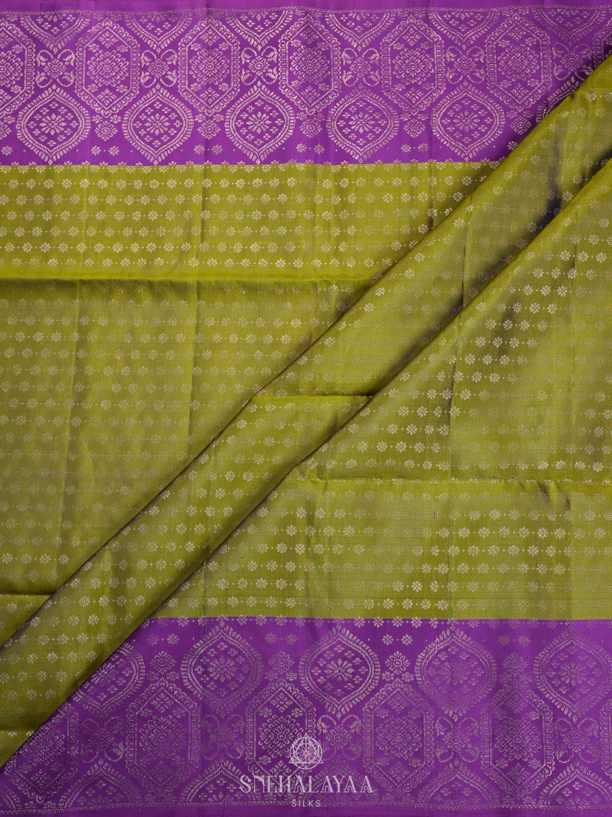 Lime Green Soft Silk Saree