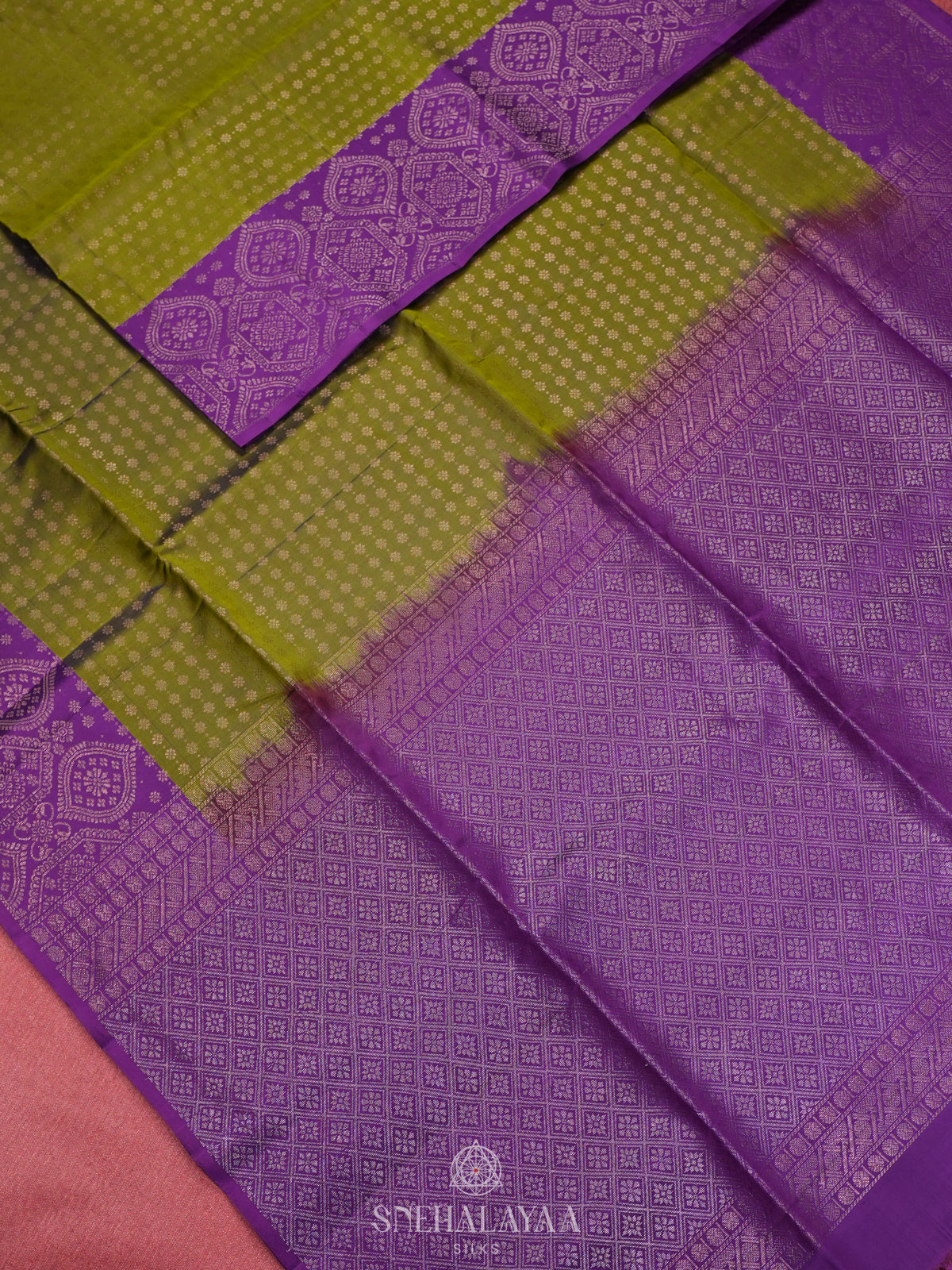 Lime Green Soft Silk Saree