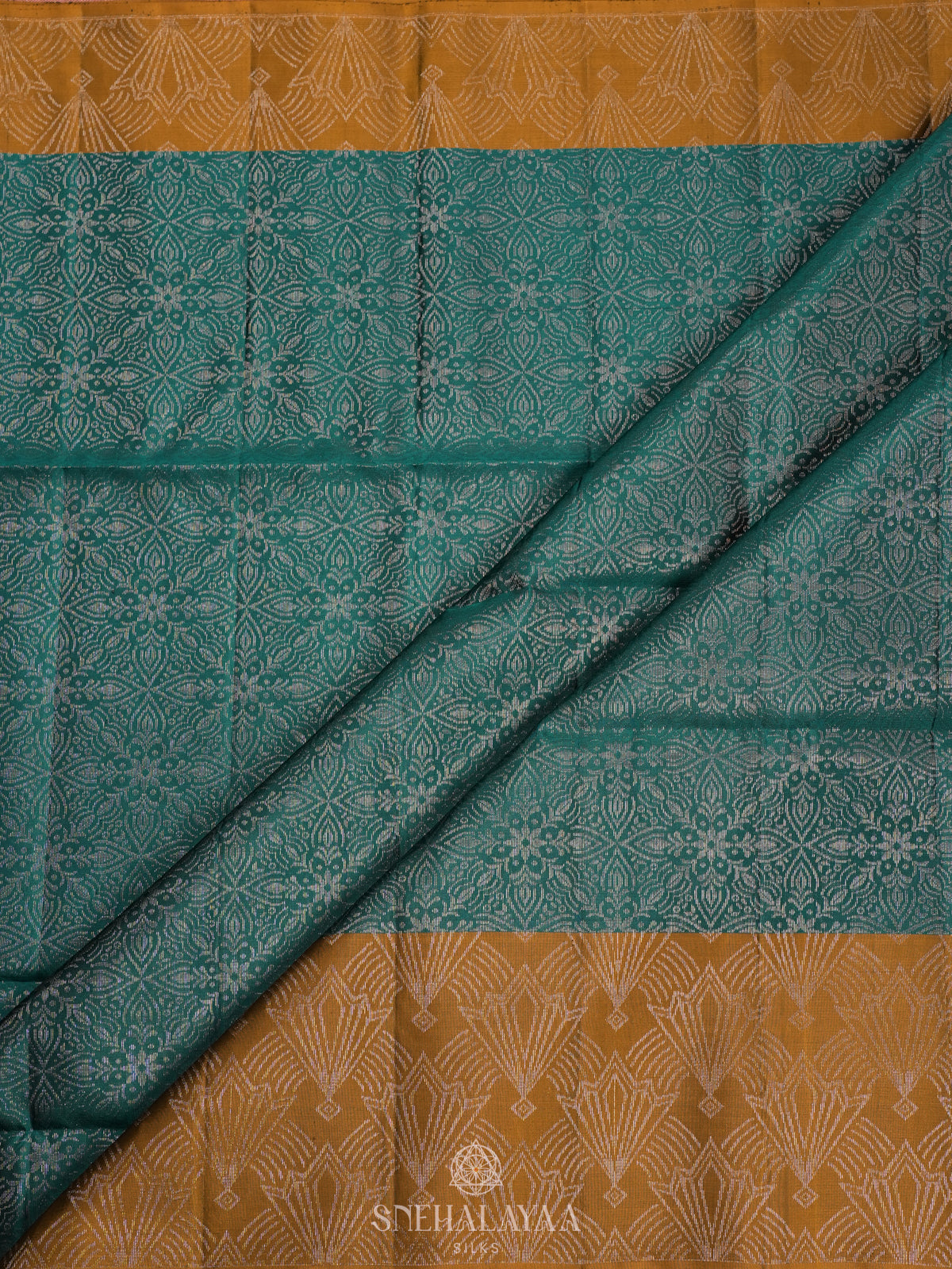 Teal Green Soft Silk Saree