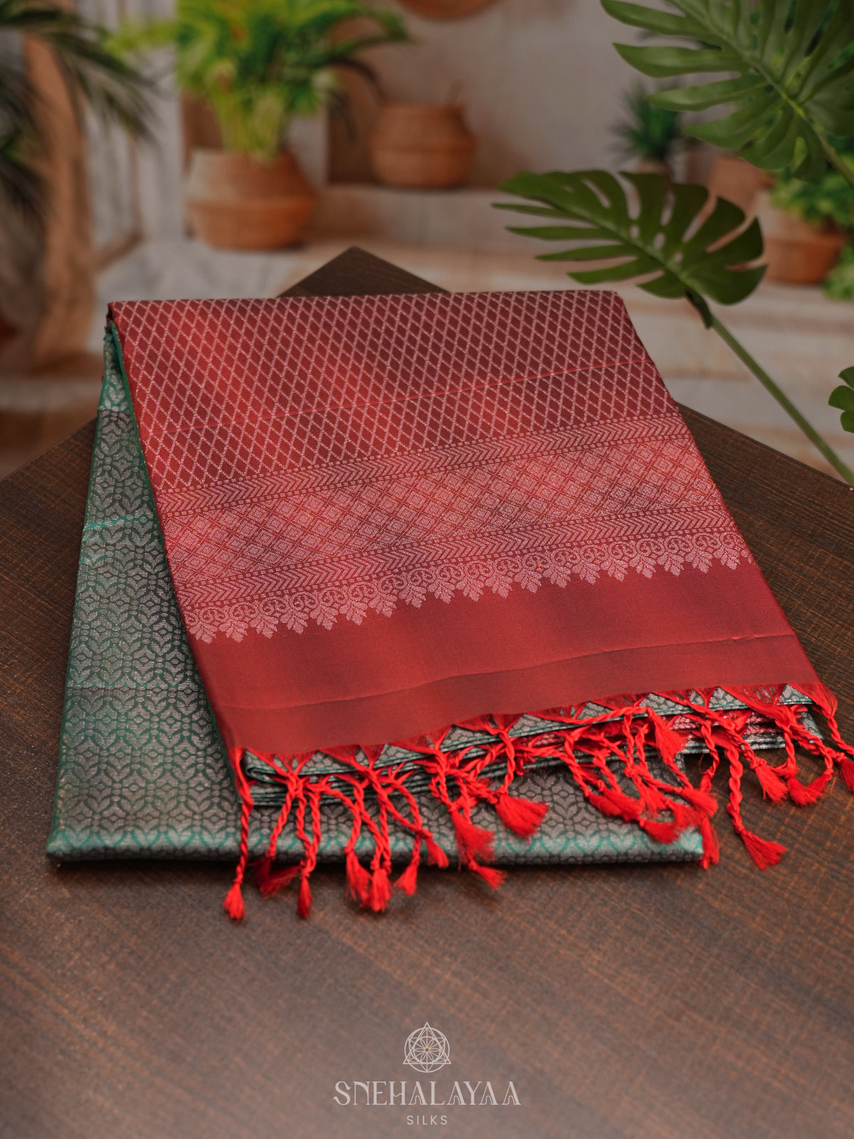 Teal Green Soft Silk Saree
