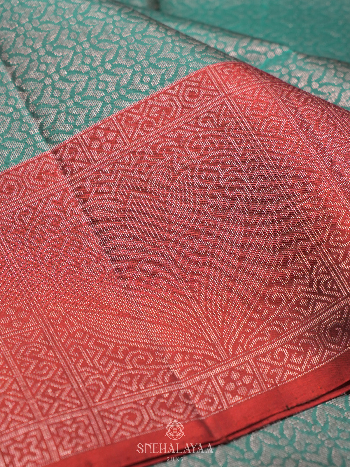 Teal Green Soft Silk Saree