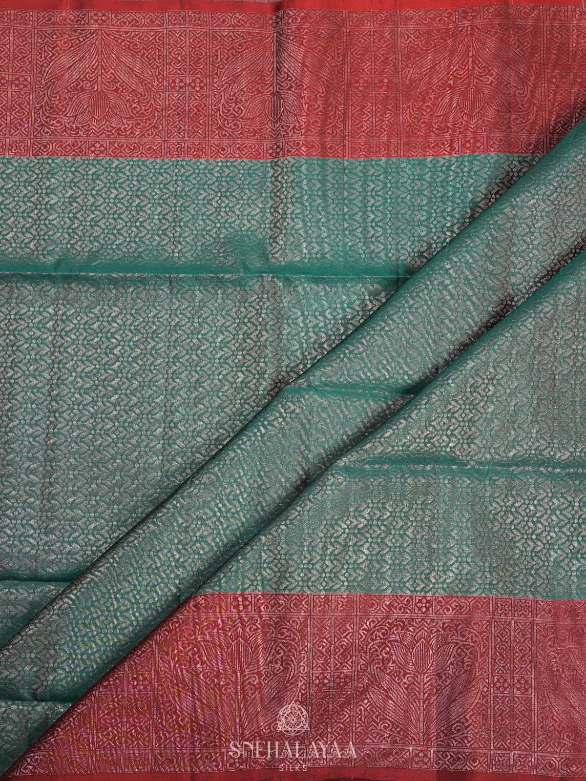 Teal Green Soft Silk Saree