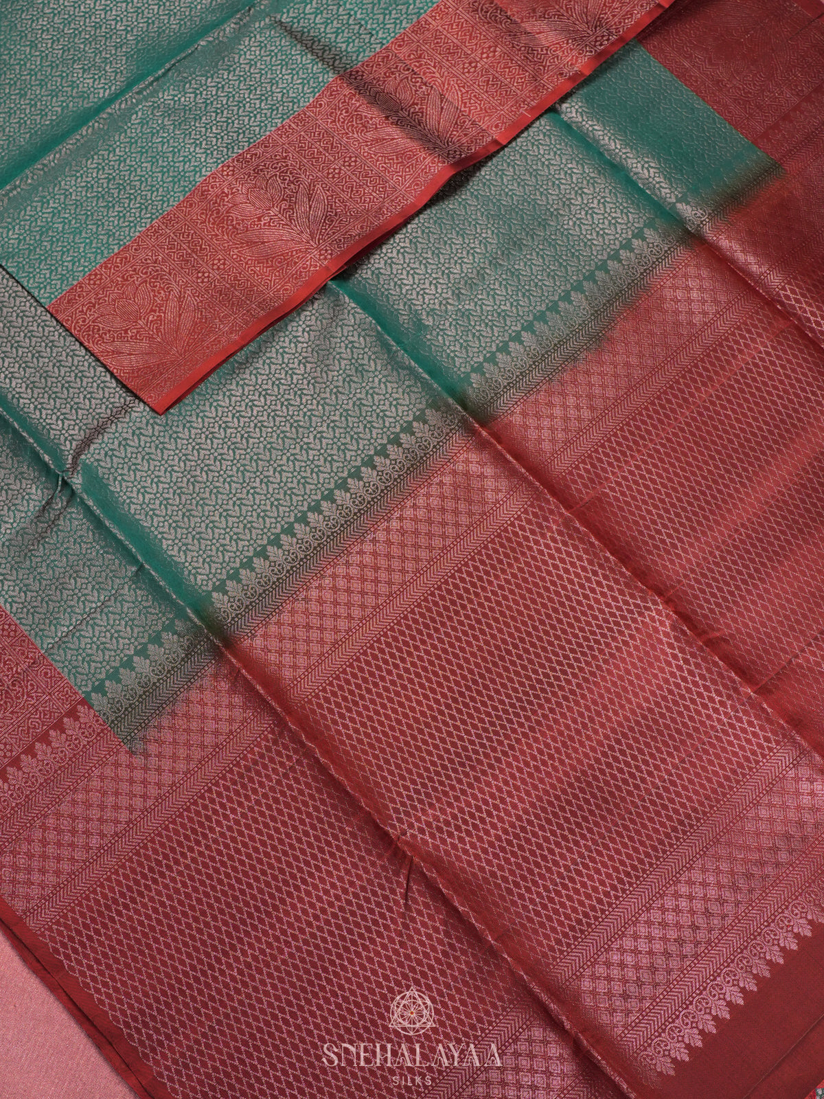 Teal Green Soft Silk Saree