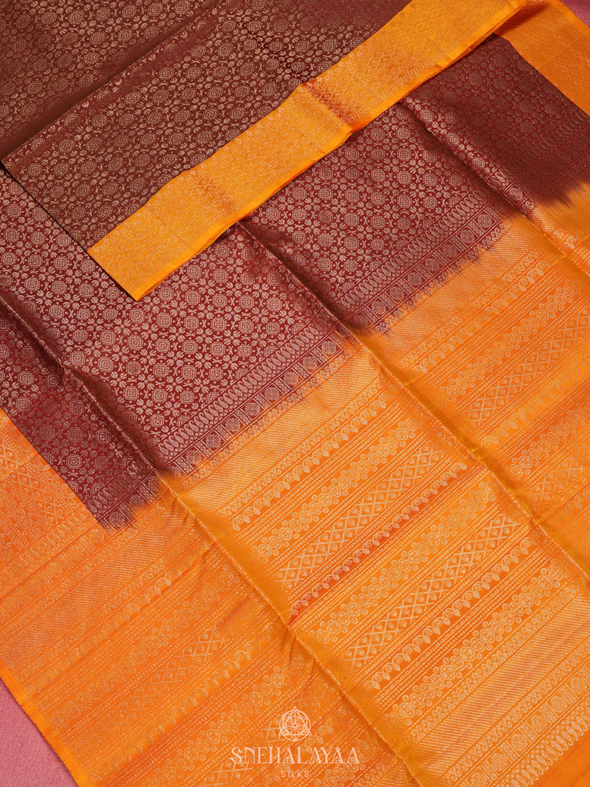 Brown Soft Silk Saree
