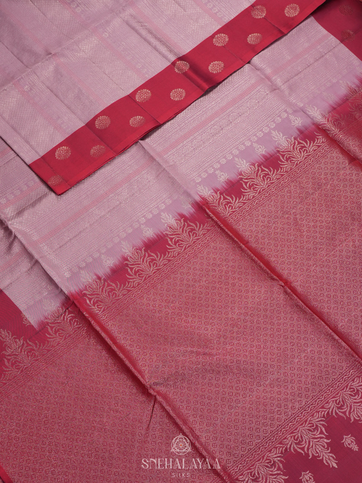 Mauve Pink Soft Silk Saree