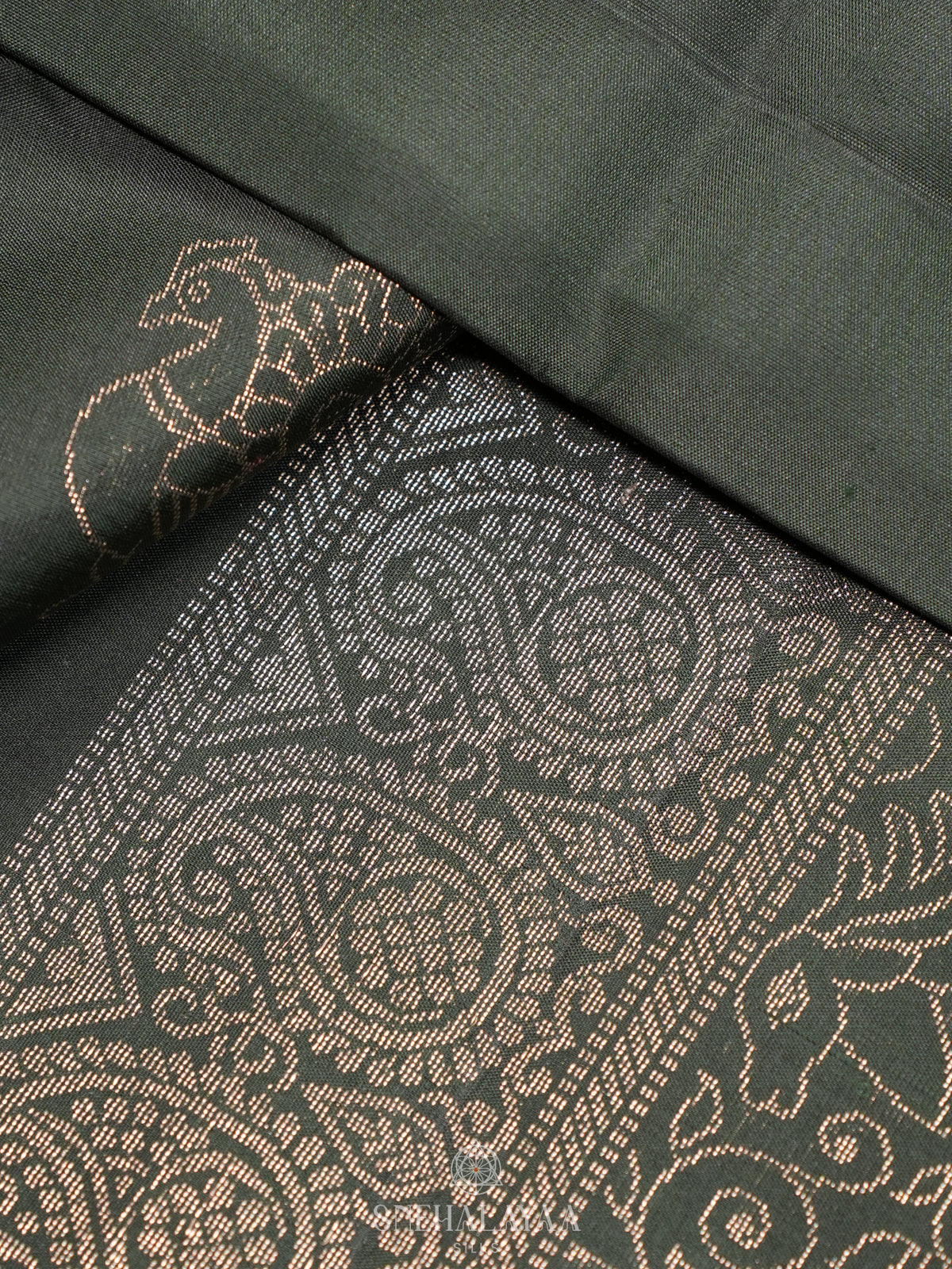 Forest Green Soft Silk Saree