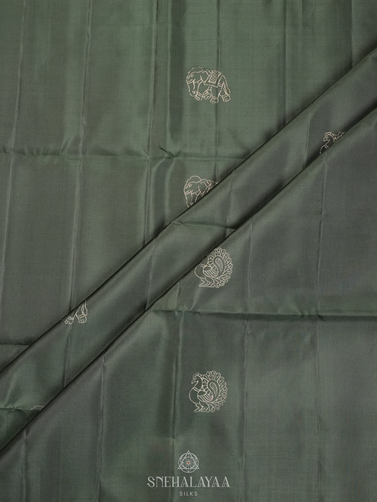 Forest Green Soft Silk Saree