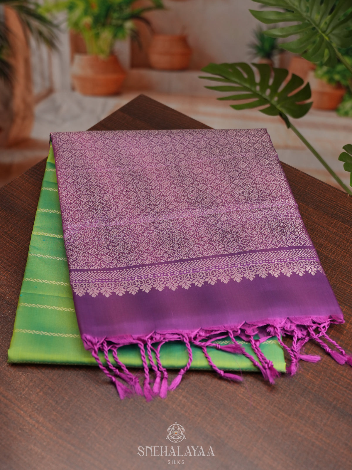 Pista Green Soft Silk Saree