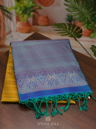 Lime Yellow Soft Silk Saree