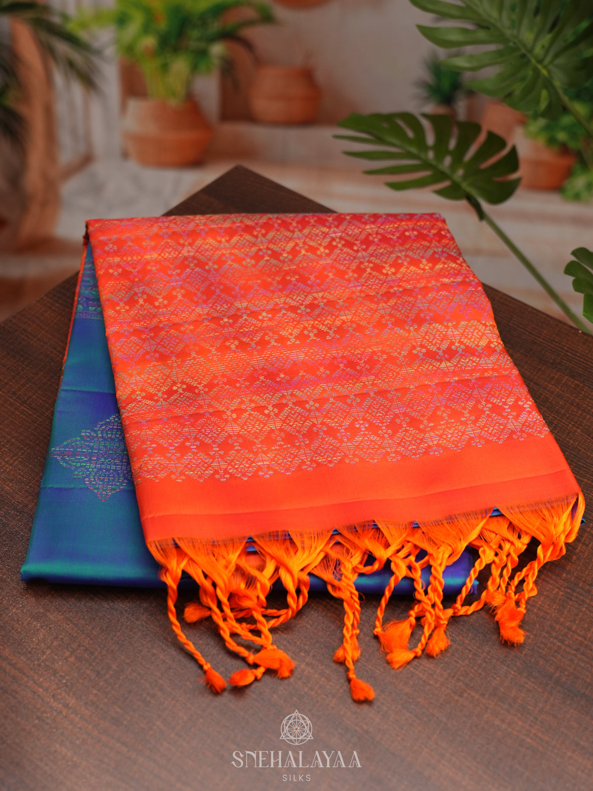 Peacock Blue Soft Silk Saree