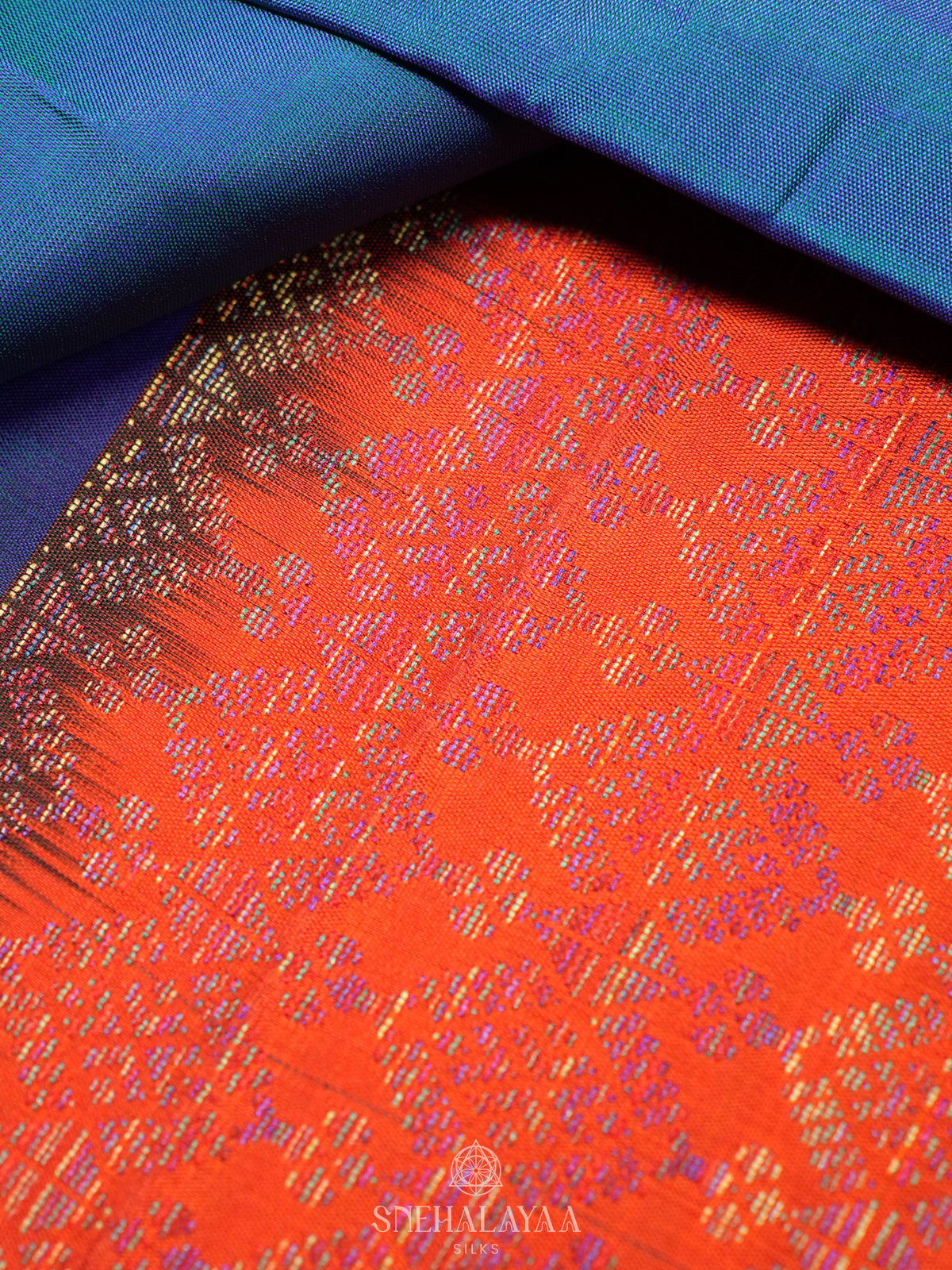 Peacock Blue Soft Silk Saree