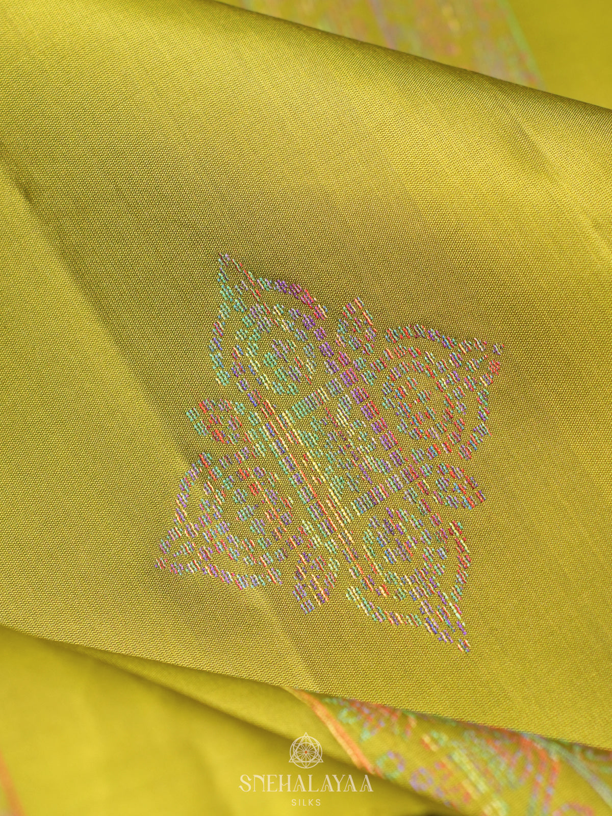Lime Green Soft Silk Saree
