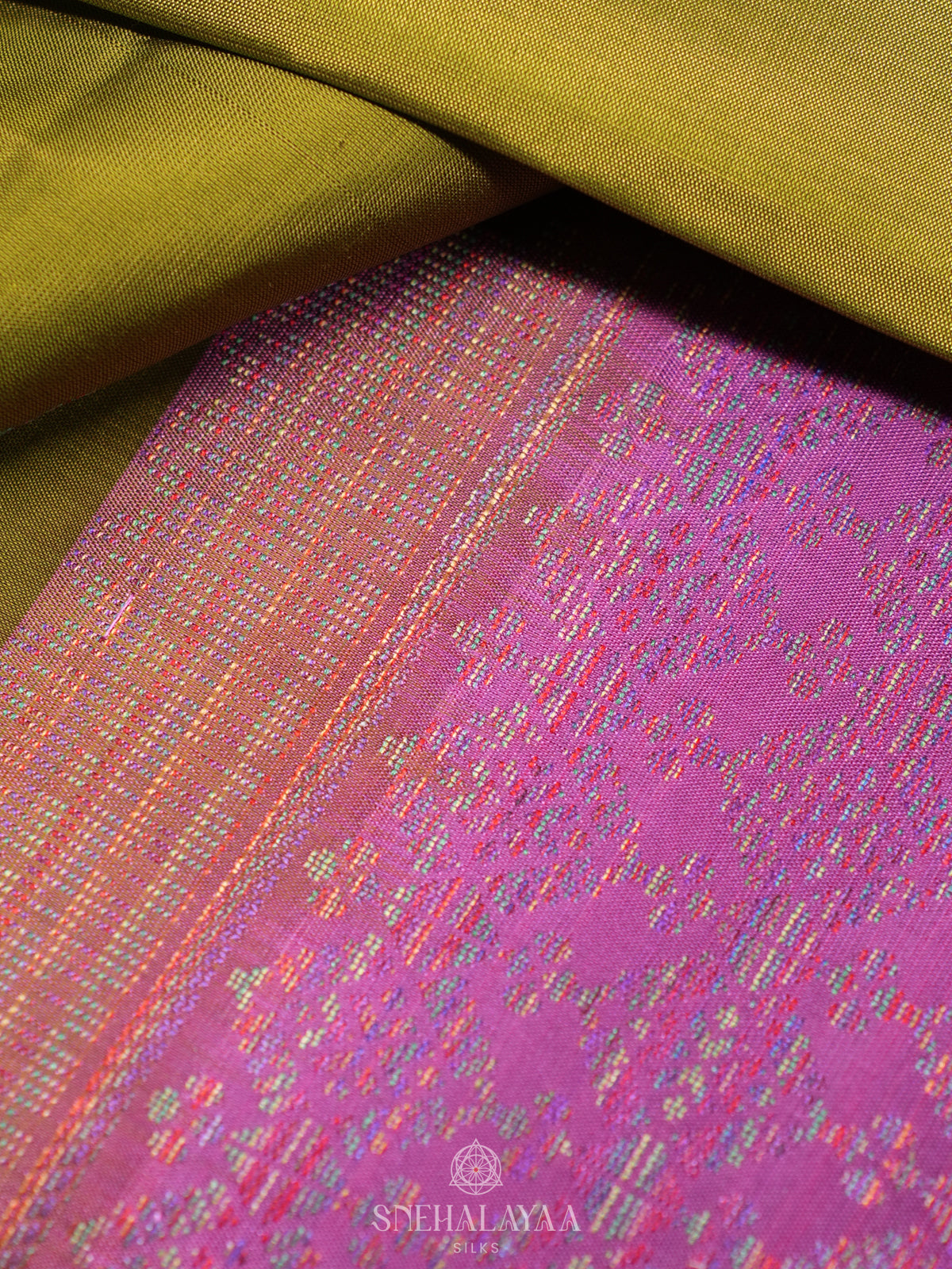 Lime Green Soft Silk Saree