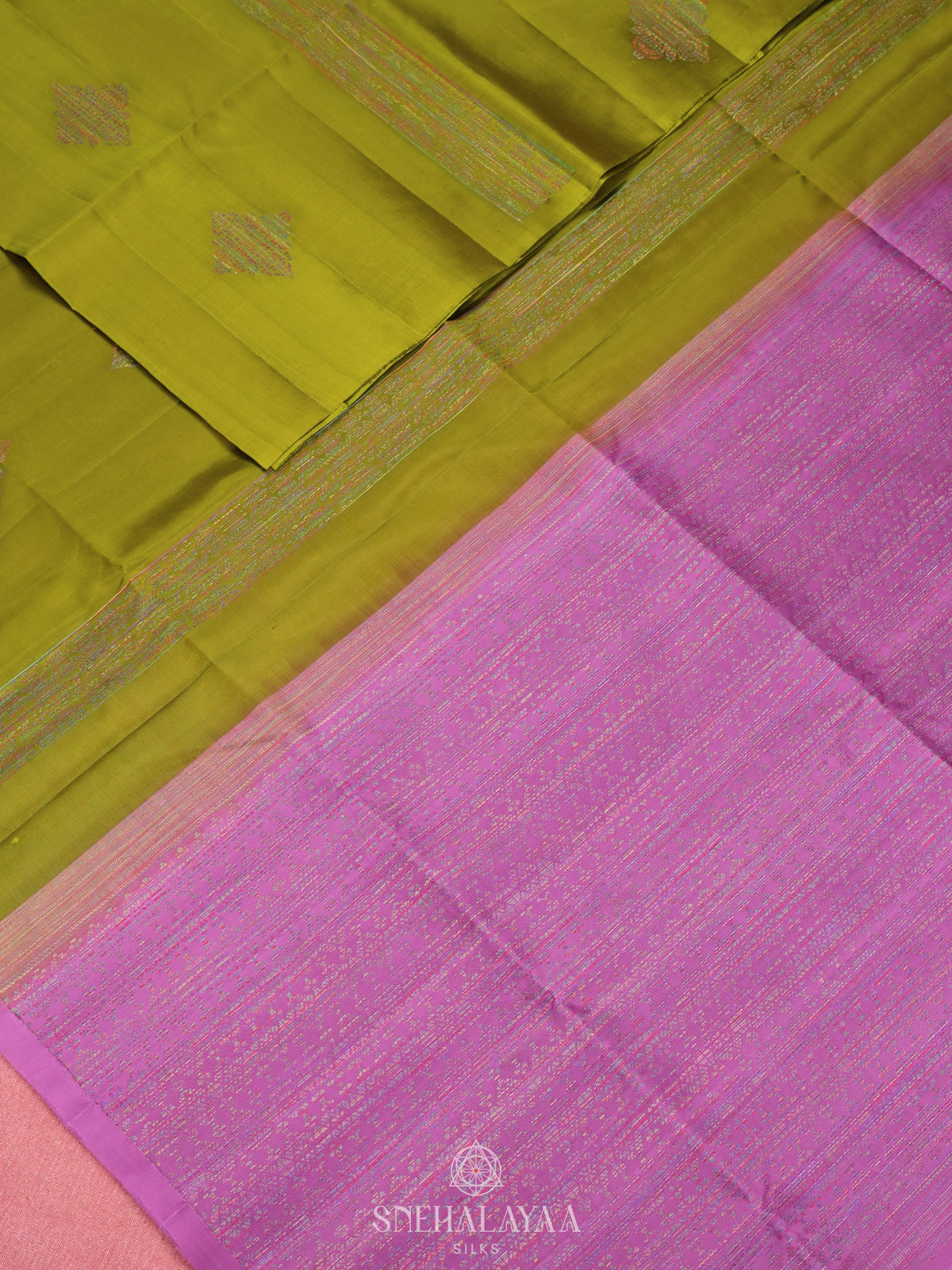 Lime Green Soft Silk Saree