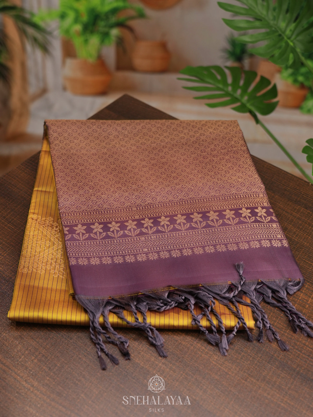 Lemon Yellow Soft Silk Saree