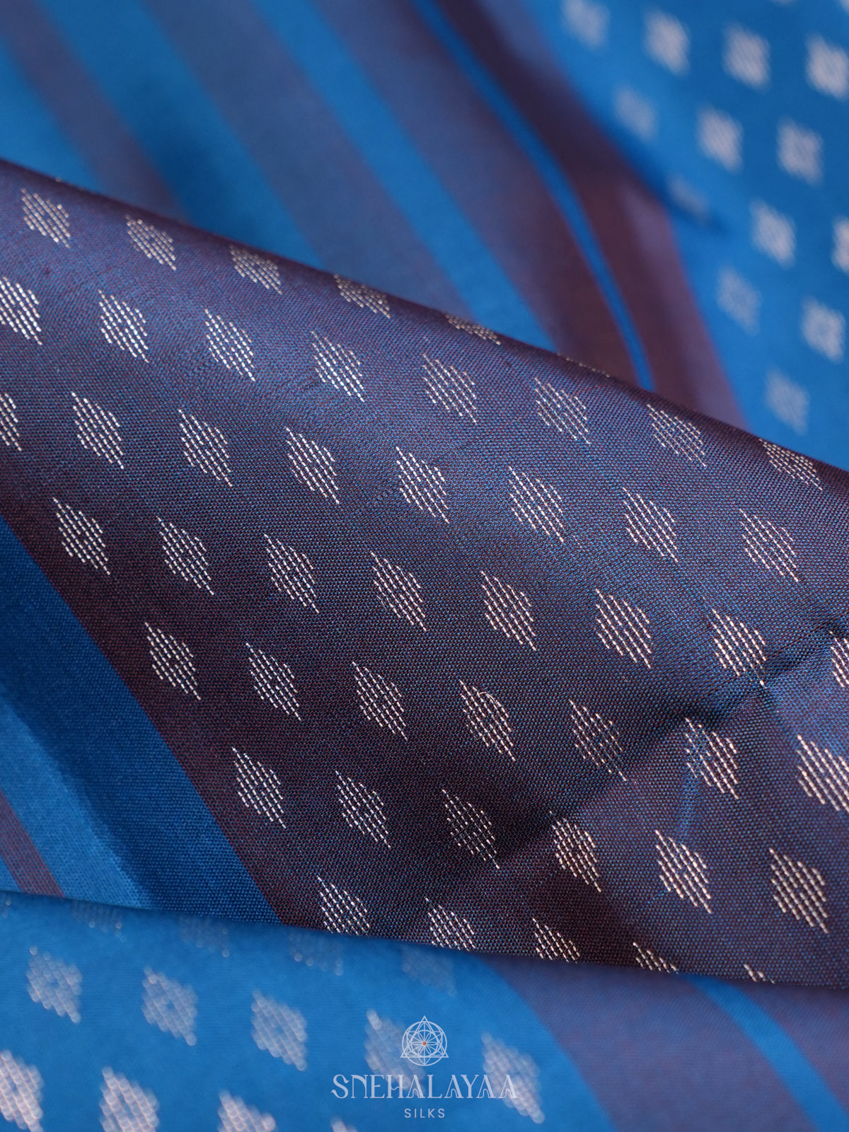 Peacock Blue Soft Silk Saree