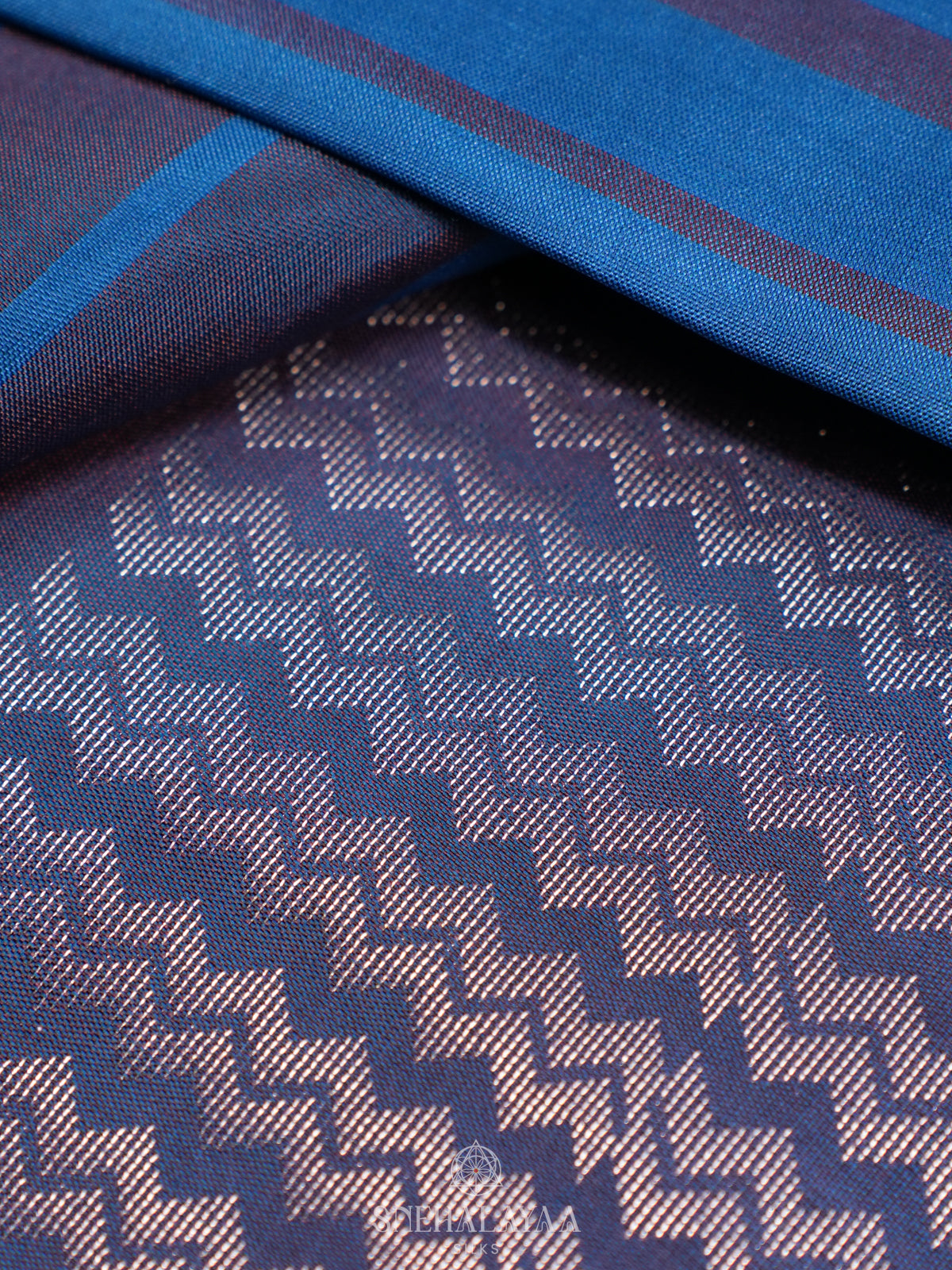 Peacock Blue Soft Silk Saree