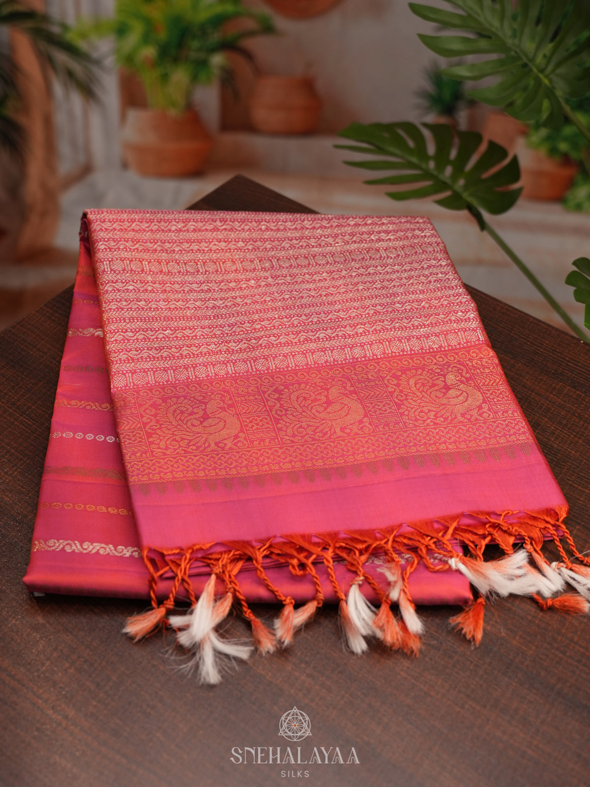 Peach Soft Silk Saree
