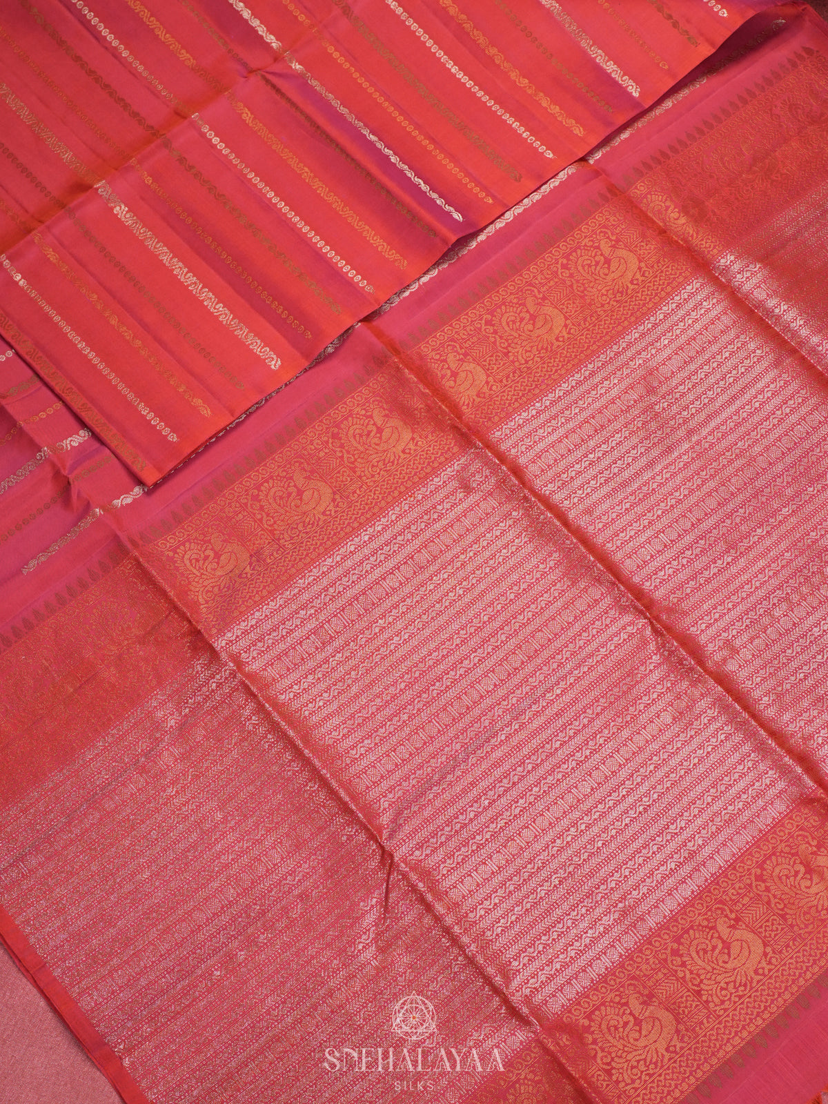 Peach Soft Silk Saree