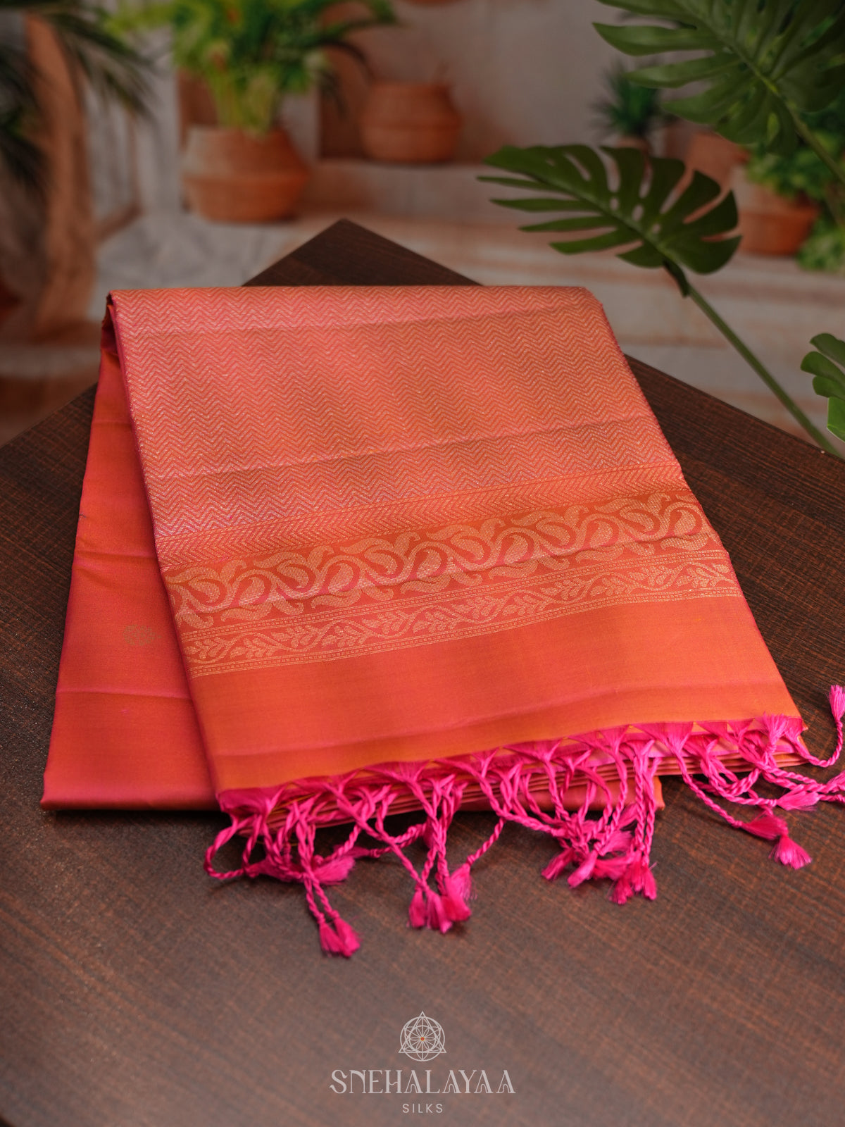 Peach Soft Silk Saree