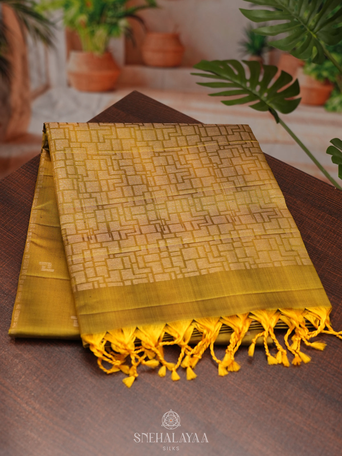 Lime Green Soft Silk Saree